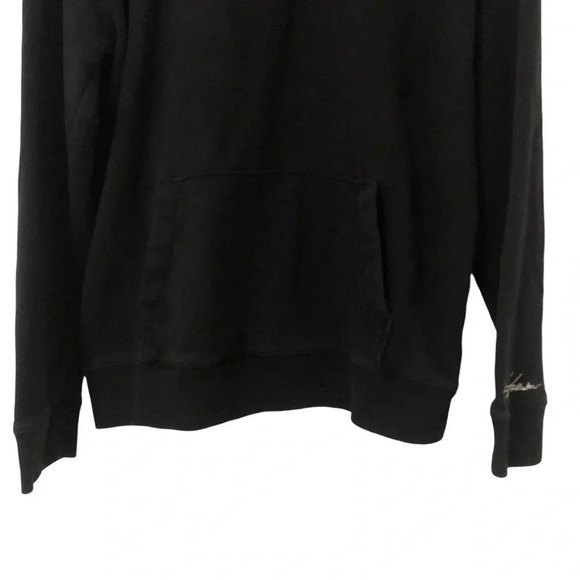 Hollister Hoodie Men's Large Embroidered Sleeve Hood Black Casual Streetwear - Picture 3 of 13
